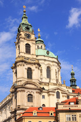 Obraz premium The beautiful View on the Prague St. Nicholas' Cathedral