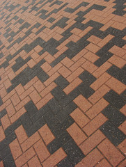 orange black rectangular tile pavement pattern