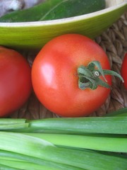 Tomato and geen onion