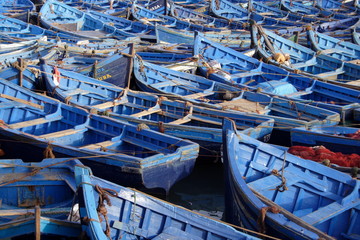 Fototapeta na wymiar Blue boats