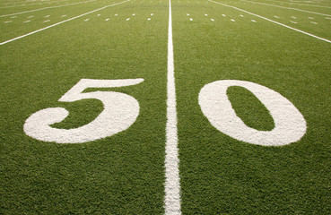 American Football Field 50 Yard Line