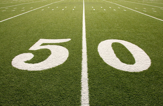 American Football Field 50 Yard Line