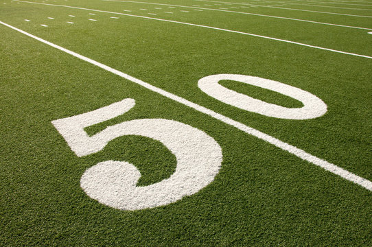 American Football Field 50 Yard Line