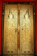 Traditional Thai art on a door