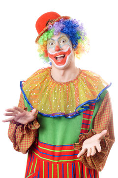 Portrait of a funny young clown