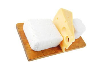 soft delicacy cheeses on board