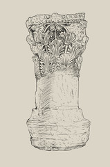 Illustration of old greek column