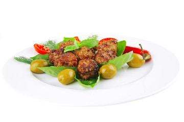 meatballs and vegetables