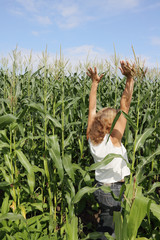Woman in corn.