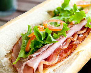 Sandwich with ham and other cold cuts