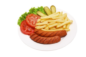 rilled and sliced fresh pork sausage,
