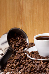 pot and cup of coffee