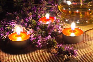 Tea candles and lavender