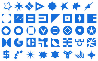 20 simple icons blau