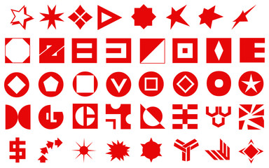 40 simple icons rot