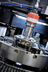 closeup of cnc punching machine