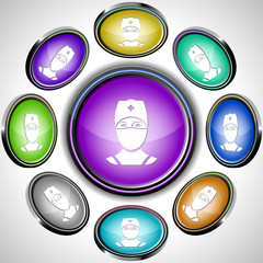 Doctor. Vector internet buttons. 8 different projections.