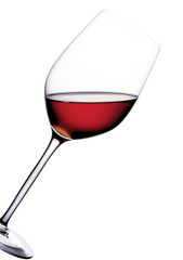 glass of red wine with white background