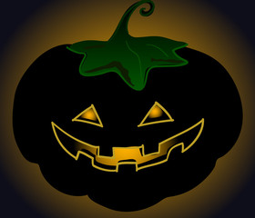 Zucca di Halloween con lanterna accesa