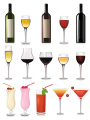 Set of cocktail. Vector illustration.