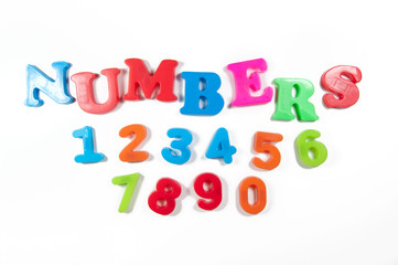 numbers, written in fridge magnets