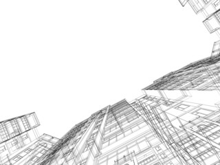 Abstract architectural 3D construction.