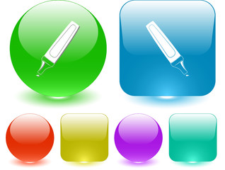 Felt pen. Vector interface element.