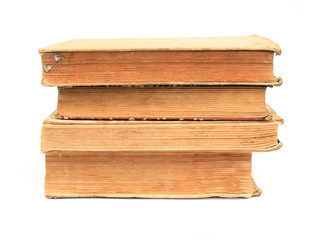 aging book on white background