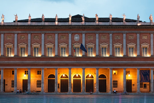 Face of big theatre in Reggio Emilia