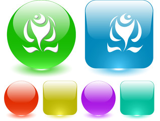 Abstract rose. Vector interface element.