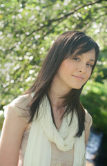 Naklejka premium Girl in the park