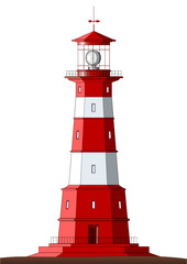 Beautiful detailed lighthouse isolated on white
