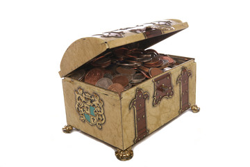 Treasure chest with money