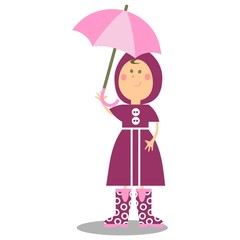 Girl walking with umbrella 19