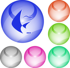 Fish. Vector interface element.