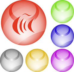 Abstract fish. Vector interface element.