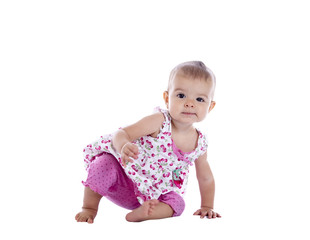 little girl scooting