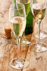 flutes of champagne