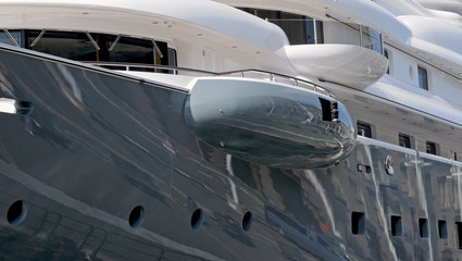 grey and white yacht