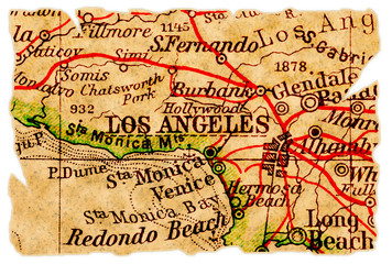 Naklejka premium Los Angeles old map