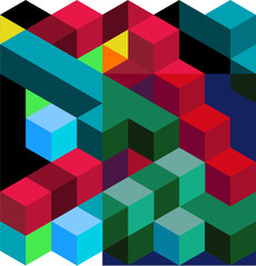 3d composition of cubes