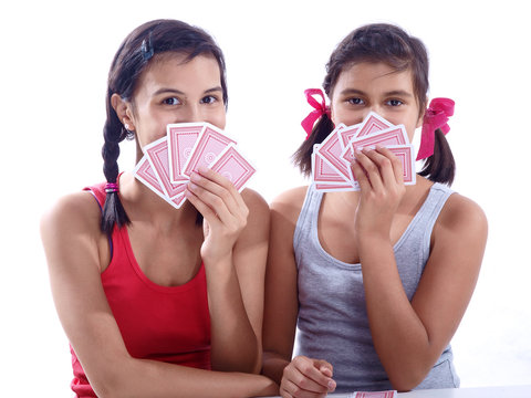 Girls Playing Cards