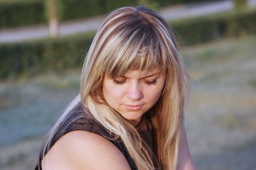 Fototapeta premium beautiful girl on nature