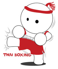 cartoon thai boxing