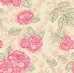 seamless vintage rose pattern