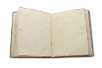 blank open book isolated on white background