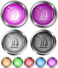 Yacht. Vector internet buttons.