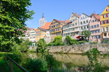 Fototapeta na wymiar Necker Promenade - Tübingen, Germany