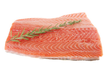 big salmon fillet with rosemary