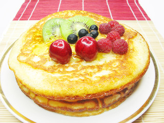sweet pancake with fruits